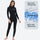 Shore 3mm unisex one-piece wetsuit - women's black wetsuit with knee protection views, for surfing and bodyboarding