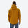 Men's hooded outdoor jacket - mustard yellow jacket views, on-model back view, for hiking and outdoor adventures