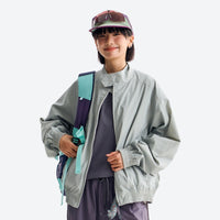 
                  
                    Dual-side wear softshell with stand collar - rainy porcelain teal dual-side jacket views, for hiking and outdoor adventures
                  
                