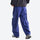 Breathable relaxed trail pants with drawcord waist - blue quick-dry hiking pants with black hoodie, back walking view