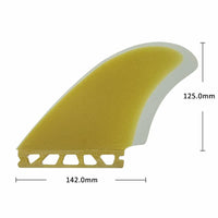 
                  
                    Gradient Futures carbon fiber quad fin set - yellow white quad fin set views and dimensions
                  
                