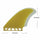 Gradient Futures carbon fiber quad fin set - yellow white quad fin set views and dimensions