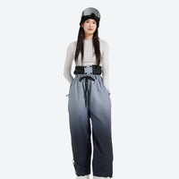 
                  
                    Unisex gradient colorblock snow jacket and pants - black gradient snow pants with black top, for powder and piste riding
                  
                