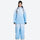 Breathable waterproof 2L ombre ski set - blue gradient jacket with pants, on-model front view, for cold-weather winter sports