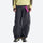 Breathable relaxed trail pants with drawcord waist - dark gray quick-dry hiking pants with yellow top