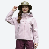 
                  
                    Women's 3-layer waterproof outdoor jacket - off-white cream jacket views, for everyday urban wear in rain
                  
                
