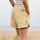 Lightweight water-repellent running shorts with liner - yellow water-repellent shorts with white top