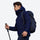 Men's insulated softshell with hood - navy blue jacket views, on-model front view, for everyday urban wear in cold weather