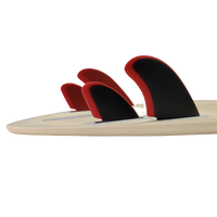 
                  
                    Gradient Futures carbon fiber quad fin set - red black quad fin set views and dimensions, for quad setup boards
                  
                