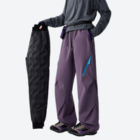 
                  
                    Unisex detachable liner insulated pants for winter - purple down pants, for skiing and snowboarding
                  
                
