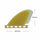 Honeycomb carbon quad fins Futures system - yellow white quad fin set views and dimensions, for fast powerful waves