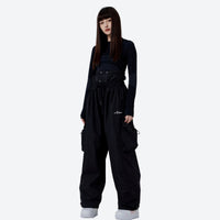 
                  
                    2L snowboard jacket and pants set - black jacket and pants set, on-model front view, for resort and backcountry skiing
                  
                