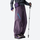 Unisex detachable liner insulated pants for winter - purple down pants with gray top, for resort and backcountry days