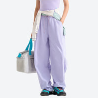 
                  
                    Women's knit cargo hiking pants with relaxed fit - lavender knit cargo pants with lavender top
                  
                