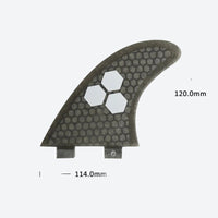 
                  
                    Performance thruster fins with FCS dual tab - gray thruster fin side profile, for all-around performance
                  
                