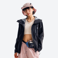 
                  
                    Lightweight waterproof softshell with odor control - gray jacket front view, for mountain and trail activities
                  
                