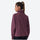 Women's fleece softshell jacket with stand collar - purple and white color variants side and back views