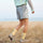Unisex water-repellent shorts with breathable liner - light blue water-repellent shorts with mint top