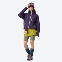 
                  
                    Fleece-lined water-repellent jacket - side and back views, on-model back hood view, for cold weather activities
                  
                