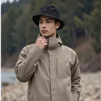 
                  
                    Rove men's 3M Thinsulate softshell jacket - khaki taupe jacket views, for everyday urban wear in cold weather
                  
                