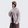 Lavender cloud-fleece hooded outdoor jacket side view