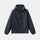 Navy cloud-fleece hooded outdoor jacket back view