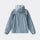 Lavender cloud-fleece hooded outdoor jacket model view