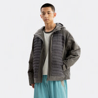 
                  
                    Metallic Gray LKB-6527 jacket open front view
                  
                