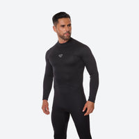 
                  
                    Men's and women's full neoprene wetsuit - men's black wetsuit views, on-model back view, for water sports in cool conditions
                  
                