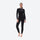 Men's and women's full neoprene wetsuit - women's black wetsuit views, on-model front view, for snorkeling and swimming