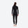 Sand 3mm unisex one-piece wetsuit - women's black wetsuit views, on-model side view, for paddleboarding and kayaking