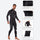 Unisex 3mm long-sleeve wetsuit - men's black wetsuit views, on-model back hood view, for paddleboarding and kayaking