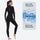 Unisex 3mm long-sleeve wetsuit - women's black wetsuit views, on-model back hood view, for snorkeling and swimming