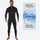 Sand 3mm unisex one-piece wetsuit - men's black wetsuit views, on-model hood side view, for surfing and bodyboarding