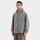 Gray cloud-fleece hooded outdoor jacket rear view