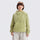 Gray cloud-fleece hooded outdoor jacket front view