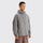 Light blue cloud-fleece hooded outdoor jacket model view