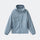Light blue cloud-fleece hooded outdoor jacket back view