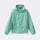 Aqua green cloud-fleece hooded outdoor jacket front view