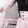 Women's quilted lining ski jacket with suspender bibs - light pink, for cold-weather winter sports