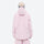 Women's 2-layer snowboard jacket and bibs - light pink jacket, on-model back view, for skiing and snowboarding