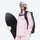 Women's waterproof 2L snow jacket and bib pants series - light pink jacket, for cold-weather winter sports