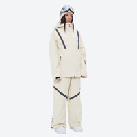 
                  
                    Women's snowboard jacket and wide-leg pants - pink jacket, on-model back view, for powder days and winter commute
                  
                