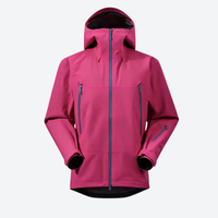 
                  
                    Men's technical hardshell with hood - pink color variant and detail shots, for trail running and active outdoor sports
                  
                