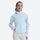 Luna women's 3L short hardshell jacket - light blue jacket views, on-model back view, for hiking and trail running