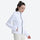Luna women's 3L short hardshell jacket - white jacket views, on-model side view, for mountain and coastal adventures