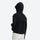 Women's waist-fit waterproof jacket with vents - black jacket views, on-model side view, for mountain and coastal adventures