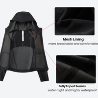 
                  
                    Women's cropped 3-layer rain jacket - pink jacket views, on-model back view, for hiking and trail running
                  
                