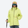 Women's 3L hardshell jacket ultra-light - lime green and purple color variants side and back views, on-model hood side view