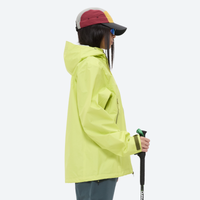 
                  
                    Women's 3L rain jacket under 300g - lime green and purple color variants side and back views, for travel and everyday wear
                  
                